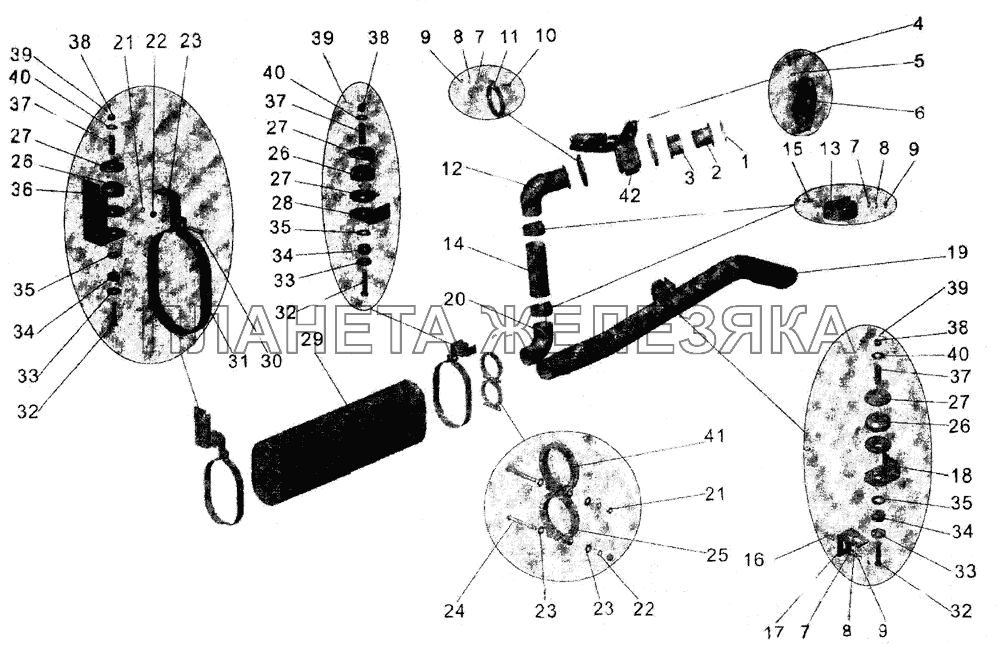 Установка системы выпуска отработавших газов МАЗ-103 (2005)